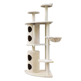 YES4PETS 170cm XL Multi Level Cat Scratching Post Tree Post House Tower-Beige V278-CT170-CAT-FL05A-BEIGE