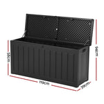 Gardeon Outdoor Storage Box 240L Container Lockable Garden Bench Tool Shed Black OSB-S240-ABK