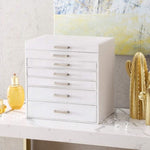 SONGMICS Jewellery White Box with 6 Layers and 5 Drawers V384-JBC138