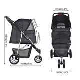 PaWz Large Pet Stroller Dog Cat Carrier Black ST1001-BK