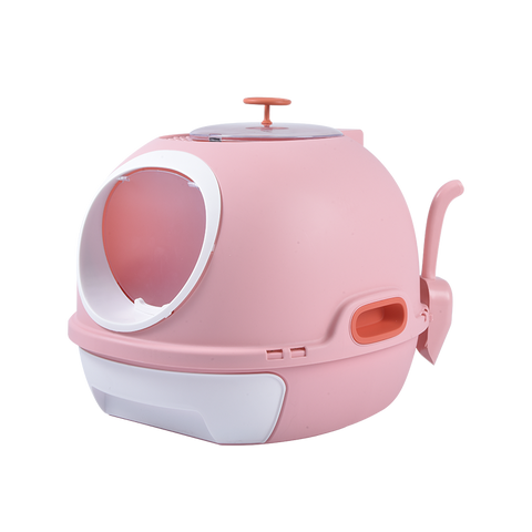 YES4PETS Hooded Cat Toilet Litter Box Tray House With Drawer & Scoop Pink V278-AT1002-3-WINDOWTRAY-PINK