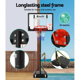 Everfit 2.1M Basketball Hoop Stand System Adjustable Portable Pro Kids Clear BAS-HOOP-210