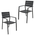 Percy 2pc Set Outdoor Dining Table Chair Aluminium Frame Grey V315-VOUT-ISLA-02-2PC-KIT