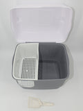 YES4PETS XL Portable Hooded Cat Toilet Litter Box Tray House with Handle and Scoop Grey V278-MSP-102-GREY