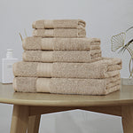 Luxury 6 Piece Soft and Absorbent Cotton Bath Towel Set - Sandstone V406-TOWPAK05LI