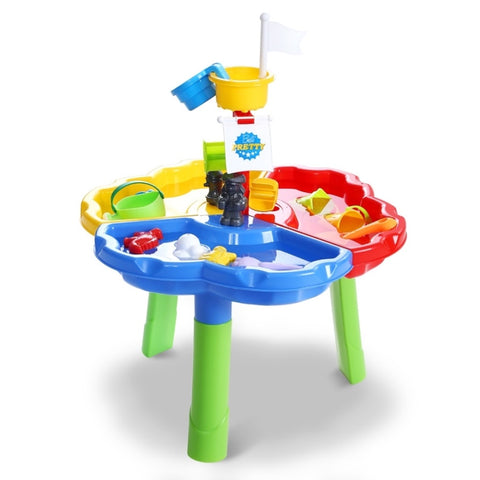 Keezi Kids Sandpit Pretend Play Set Outdoor Sand Water Table Beach Toy PLAY-MAST-BU