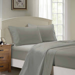 1000TC Ultra Soft Queen Size Bed Grey Flat & Fitted Sheet Set V493-AQS-06