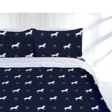 Just Home Just Home Horse Shoe Quilt Cover Set Double V442-LDE-QUILTCS-HORSESHOE-NAVY-DS