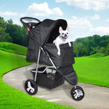 PaWz Large Pet Stroller Dog Cat Carrier Black ST1001-BK