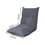 SOGA Lounge Floor Recliner Adjustable Lazy Sofa Bed Folding Game Chair Grey LOUNGEFABRICGREY