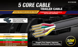 30M X 5 Core Wire Cable Trailer Cable Automotive Boat Caravan Truck Coil V90 PVC V465-NO-SKU-1674800128935854081