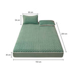 SOGA Green 153cm Wide Mattress Cover Thick Quilted Fleece Stretchable Clover Design Bed Spread Sheet BCOVER7009