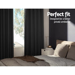 Artiss 2X Blockout Curtains Eyelet 300x230cm Black BC-MATT-300X230-BK