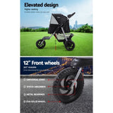 i.Pet Pet Stroller Dog Pram Large Cat Carrier Travel 3 Wheels Foldable Pushchair PET-STROLLER-3WL-L-BK