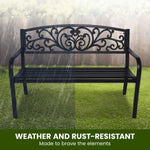 Wallaroo Steel Outdoor Garden Bench - Floral GDB-JOY-201