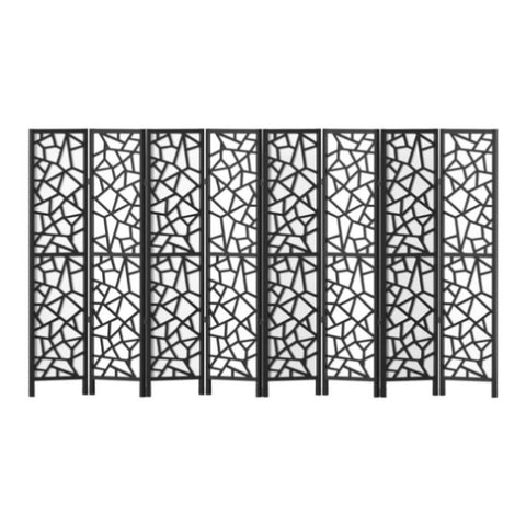 Artiss 8 Panel Room Divider Screen 325x170cm Clover Black RD-4016-8P-BK