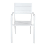 Percy 2pc Set Outdoor Dining Table Chair Aluminium Frame White V315-VOUT-ISLA-12-2PC-KIT