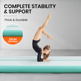 PROFLEX 800x100x20cm Inflatable Air Track Mat Tumbling Gymnastics, Mint Green & Grey V219-FTNATKPRFA8GG