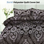 Big Sleep Batik Black Quilt Cover Set Double V442-HIN-QUILTCS-BATIK-BLACK-DS