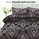 Big Sleep Batik Black Quilt Cover Set Double V442-HIN-QUILTCS-BATIK-BLACK-DS