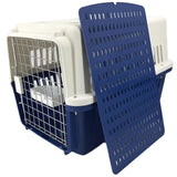 YES4PETS XL Dog Puppy Cat Crate Pet Rabbit Parrot Airline Carrier Cage W Bowl & Tray 72x53x53cm V278-FC-720-NAVY-W-BOWL-TRAY