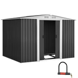 Giantz Garden Shed 2.58x2.07M w/Metal Base Sheds Outdoor Storage Double Door Tool SHED-GAB-6X8-BASE-ABCD