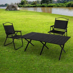 Levede Folding Camping Table Chair Set Black OD1047-BK