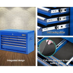 Giantz 9 Drawer Tool Box Cabinet Chest Toolbox Storage Garage Organiser Blue TB-9DR-CHEST-BLUE