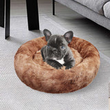 Pawfriends Dog Cat Pet Calming Bed Warm Soft Plush Round Nest Comfy Sleeping Cave 120cm V360-PTDB0013-BN-XL