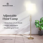 Sarantino Brushed Gold Height-Adjustable Metal Floor Lamp LMP-MLM-50724