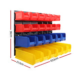 Giantz 48 Storage Bin Rack Wall Mounted Peg Board BIN-WALL-24X2