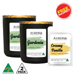 Aurora Gardenia Scented Soy Candle Australian Made 300g 2 Pack ARF-CN-GAR-LX2
