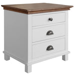 Virginia Bedside Nightstand 3 Drawers Storage Cabinet Shelf Side Table - White V315-VOB-LYNB-13