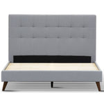 Volga King Single Bed Platform Frame Fabric Upholstered Mattress Base - Grey V315-VO-FBD-14