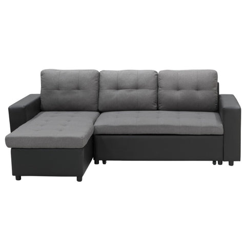 Sarantino 3-Seater Corner Sofa Bed Storage Lounge Chaise Couch Grey SOFA-8175-LNN-LGY