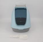 YES4PETS Portable Hooded Cat Toilet Litter Box Tray House with Handle and Scoop Blue V278-MSP-0007-BLUE