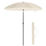 SONGMICS Beach Umbrella Portable Octagonal Polyester Canopy Beige V227-8498715003061