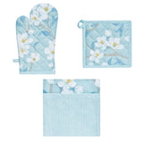 Set of 3 Renee Cotton Cover Kitchen Textile Sky Blue V442-IDC-MISC-SETOF3RENEEKITCHEN-BLUE-SH