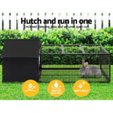 i.Pet Rabbit Cage Hutch 162x60cm Enclosure Metal PET-RAB-CAGE-L160