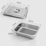 SOGA Gastronorm GN Pan Full Size 1/2 GN Pan 6.5cm Deep Stainless Steel Tray With Lid GP5409WLIDX1