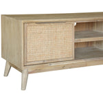 Grevillea ETU Entertainment TV Unit 164cm Solid Acacia Wood Rattan 2 Door -Brown V315-VOD-MALM-04