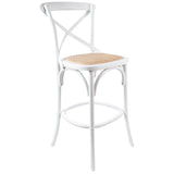 Aster Crossback Bar Stools Dining Chair Solid Birch Timber Rattan Seat - White V315-VOD-CAFE-12