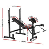 Everfit Weight Bench 10 in 1 Bench Press Home Gym Station 330kg Capacity FIT-I-BENCH-10IN1-BK