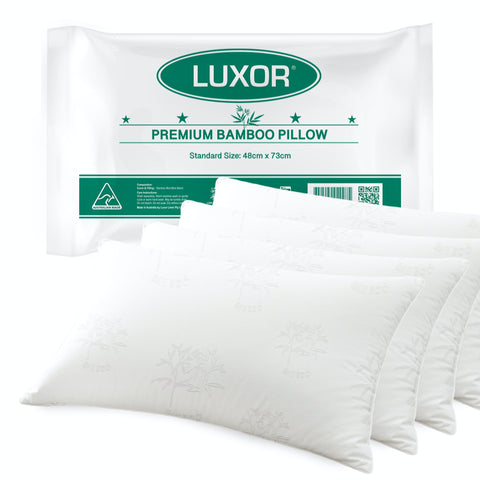 Luxor Australian Made Bamboo Cooling Pillow Standard Size Four Pack V535-BAMBOO-COOLING-PILLOW-X4