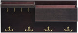 Wood Entryway Coat Rack with 2 Leather Tray V178-13631