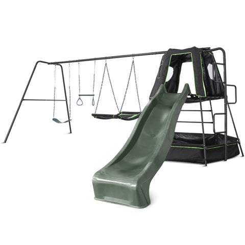 Lifespan Kids Pallas Play Tower with Metal Swing Set in Green Slide V420-LKSW-PAL2SW-GRN