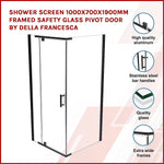 Shower Screen 1000x700x1900mm Framed Safety Glass Pivot Door By Della Francesca V63-829181