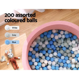 Keezi Kids Ball Pit 90x30cm Ocean Foam Play Pool Barrier Toys Children Pink BPOOL-A-7033-PK