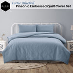 Ardor Lottie Bluebell Pinsonic Embossed Quilt Cover Set King V442-INT-QUILTCS-LOTTIE-BLUEBELL-KI