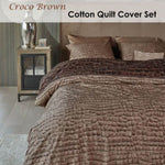 Riviera Maison Croco Brown Cotton Quilt Cover Set King V442-HIN-QUILTCS-CROCO-BROWN-KI